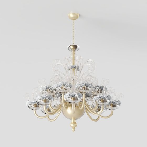 Crystal Rose Chandelier 3D model