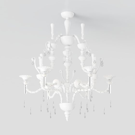 Elegant Crystal Chandelier 3D model