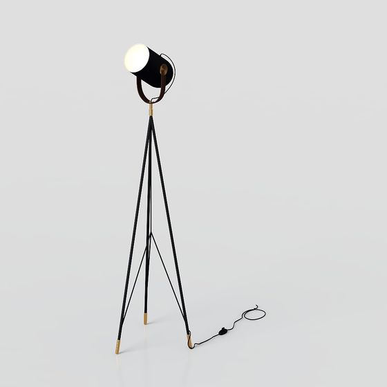 Elegant Low-Poly Floor Lamp 3D model