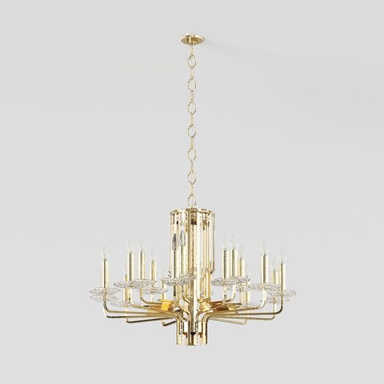 Elegant Crystal Chandelier 3D model