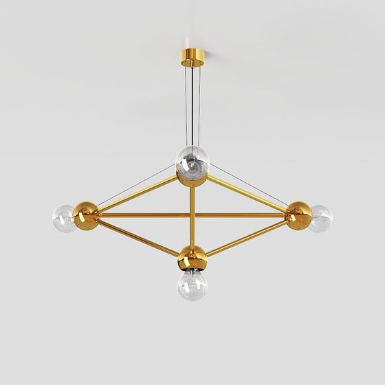 Chic Molecular Structure Chandelier 3D model