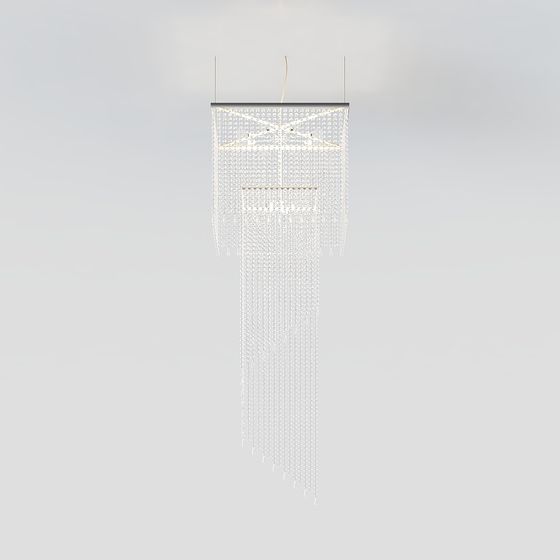 Crystal Waterfall Chandelier 3D model
