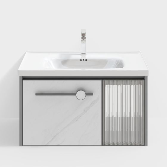 Elegant Modern Bathroom Vanity 3D model