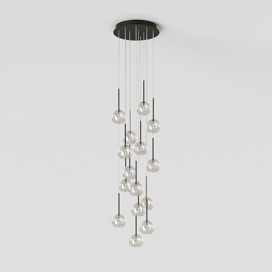 Stylish Modern Chandelier 3D model