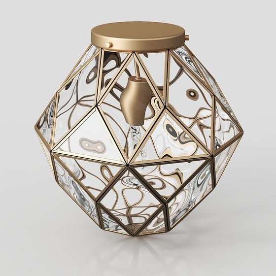 Geometric Glass Lantern 3D model