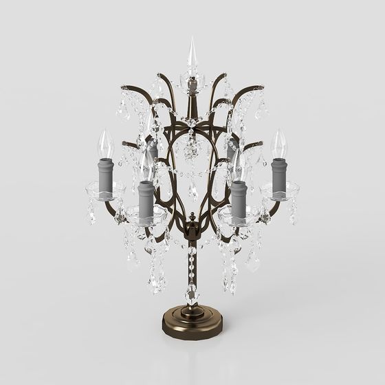 Vintage-Inspired Low-Poly Table Lamp 3D model