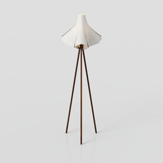 Elegant Low-Poly Floor Lamp 3D model