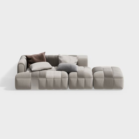 Contemporary Low Polygon Sofa 3D Model for Modern Spaces