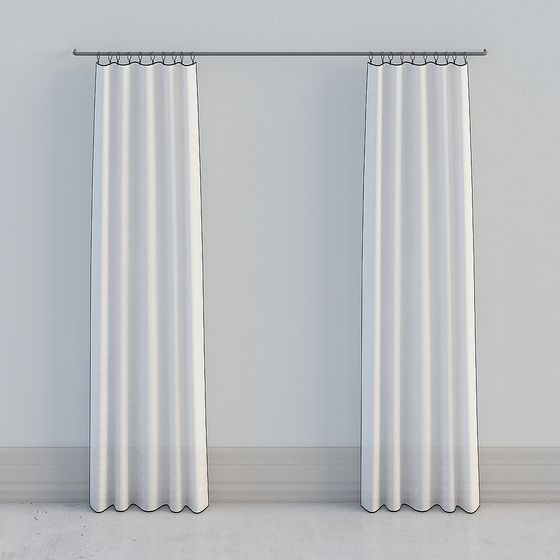 Elegant Minimalist Curtain 3D model