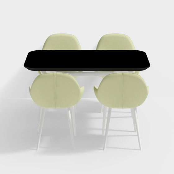 Urban Dining Table and Chair Set 3D model