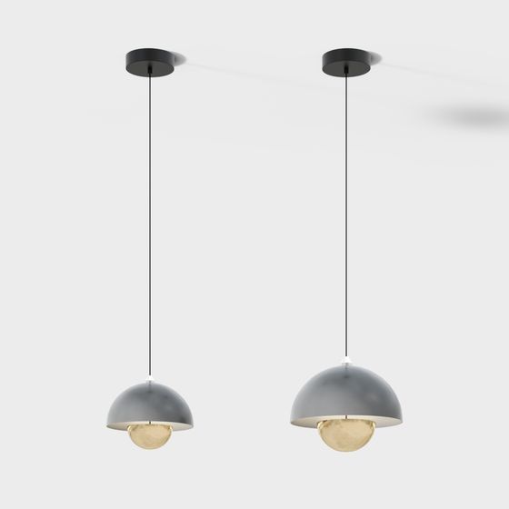 Elegant Minimalist Pendant Light 3D model
