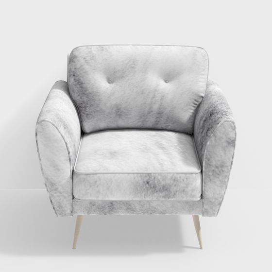 Cozy Velvet Sofa 3D Model for Modern Interiors