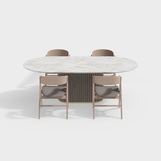 Modern Minimalist 3D Table and Chair Set