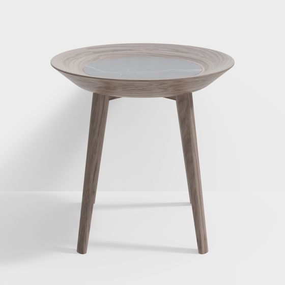 Modern Low-Poly Round Table 3D model