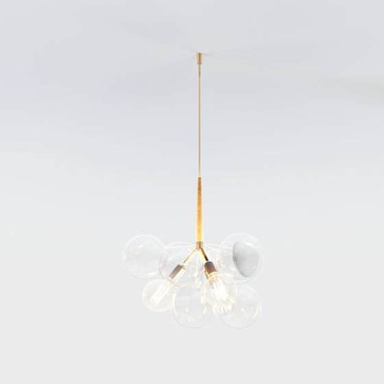 Elegant Low-Polygon Chandelier 3D model