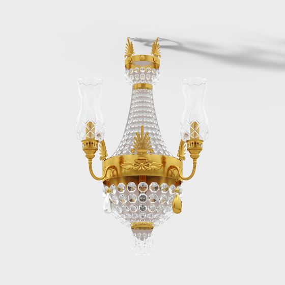 Stylish Crystal Pendant Light 3D Model