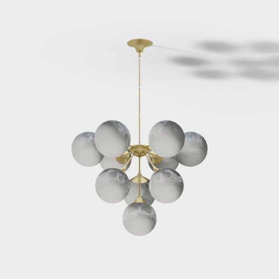 Stunning Low-Poly Chandelier 3D Model for Modern Spaces