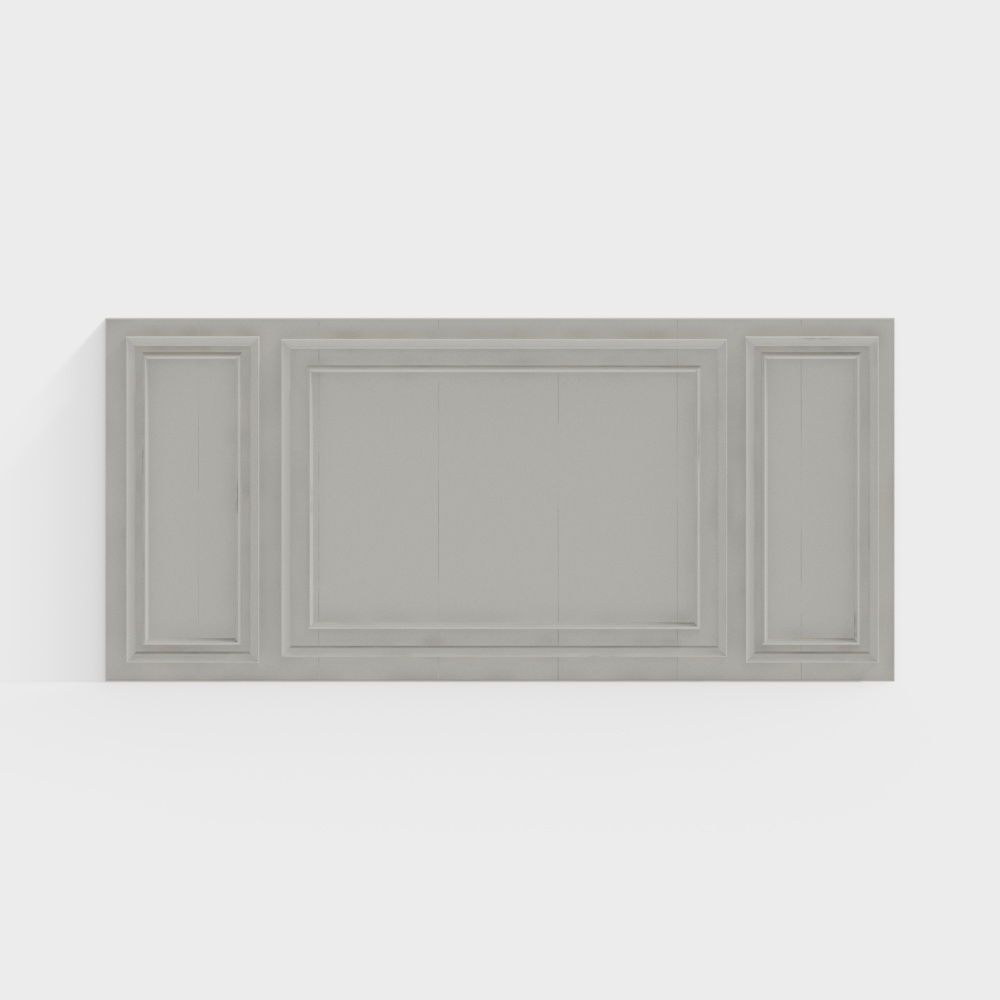 Modern times simple European asymmetrical warm white living room TV background wall