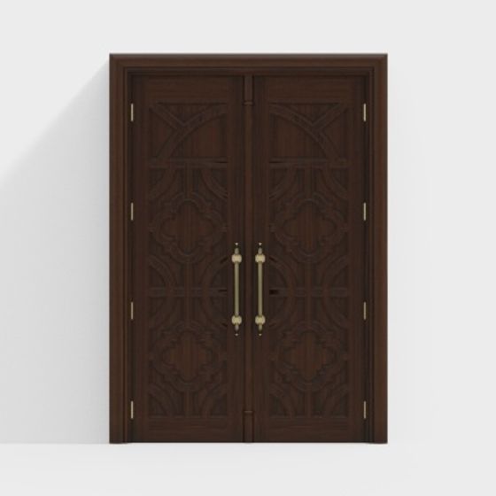 Elegant Wooden Door 3D Model