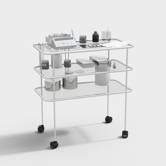 Modern Surgical Trolley 3D model for Medical Environments