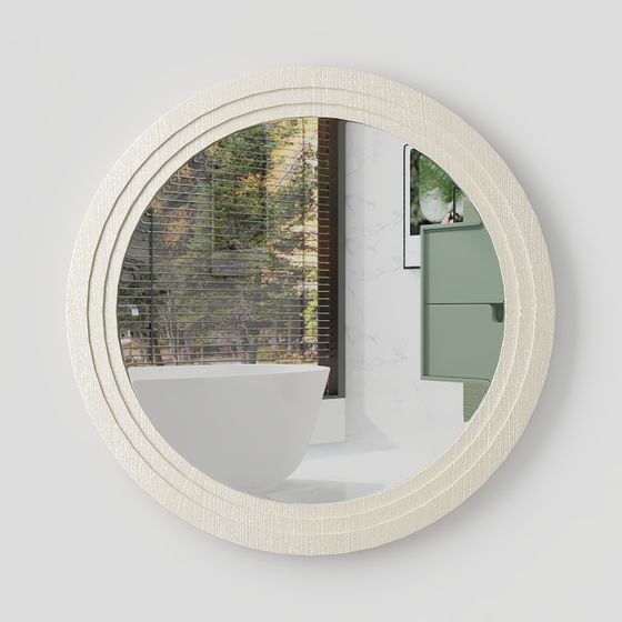 Elegant Round Bathroom Mirror 3D model