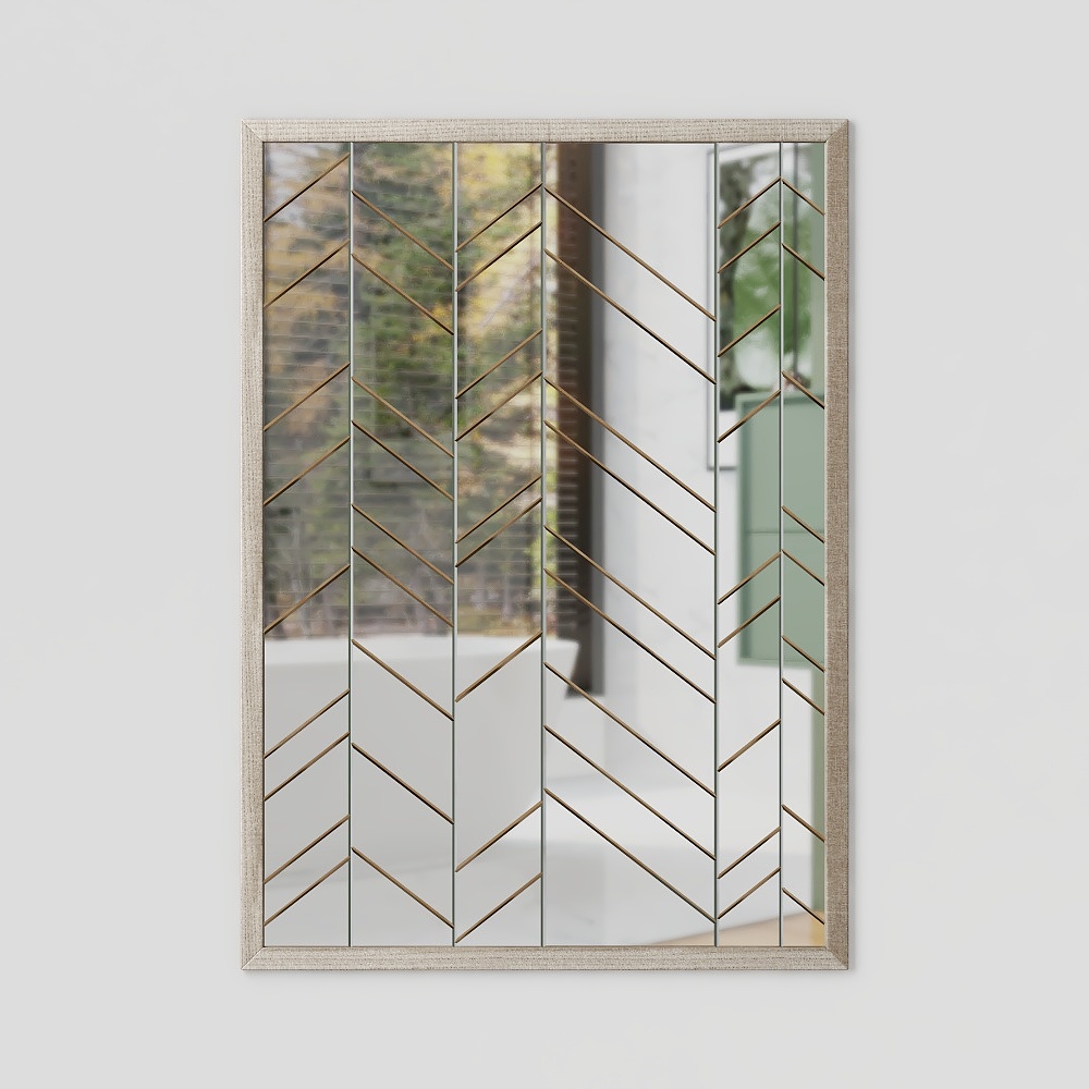 Modern minimalist geometric mirror