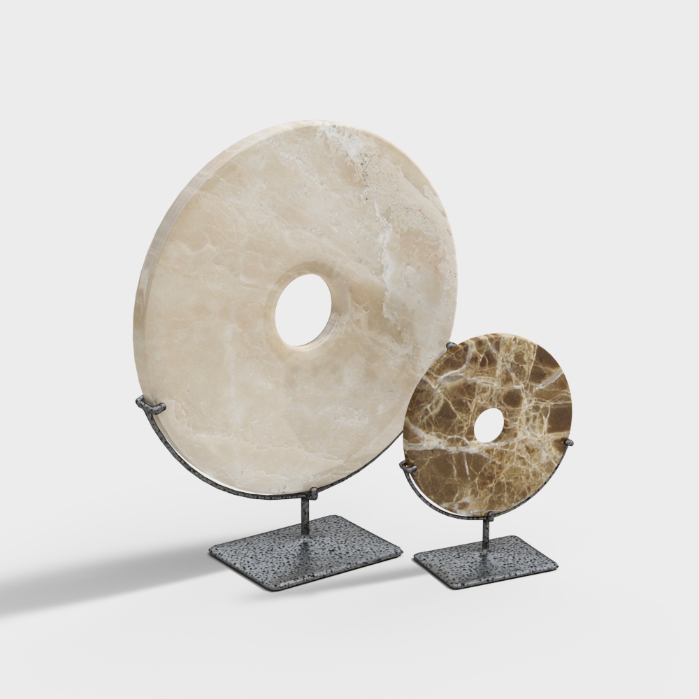 Modern minimalist marble metal table top