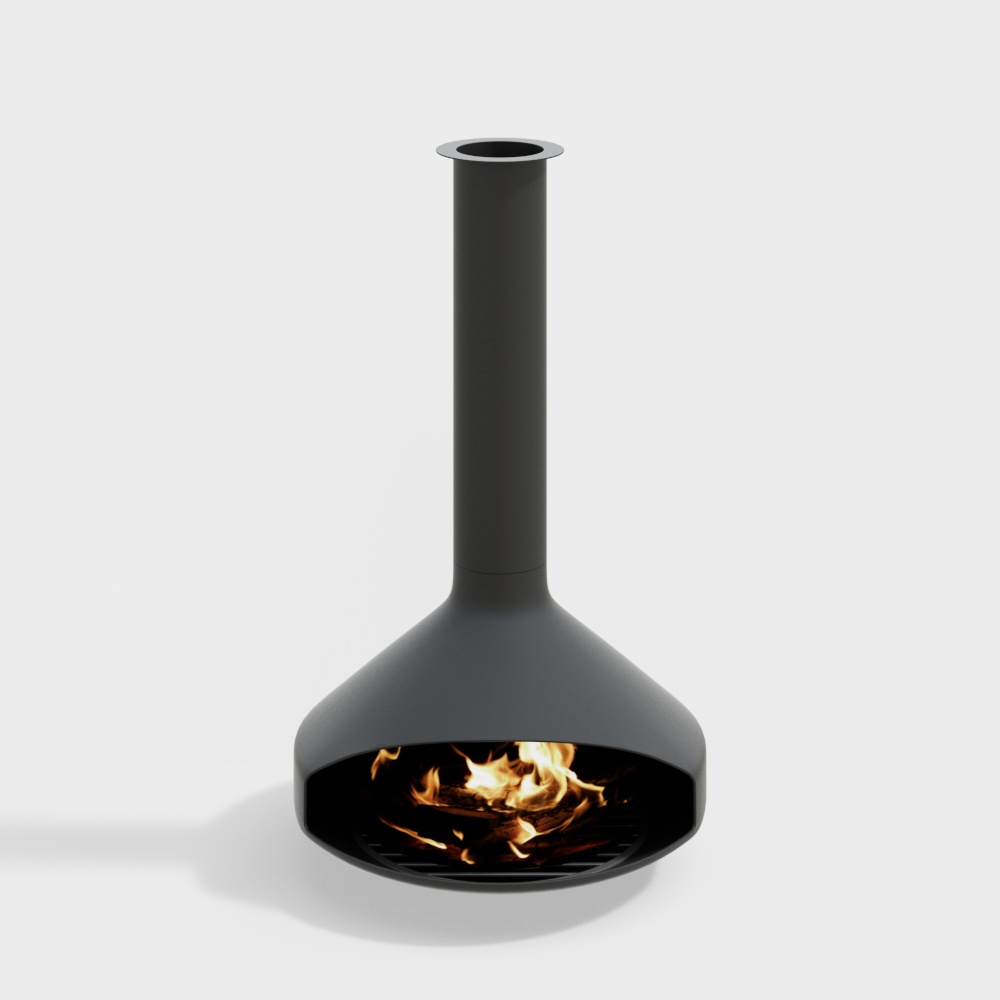 Moderne minimalistische Metallkamin