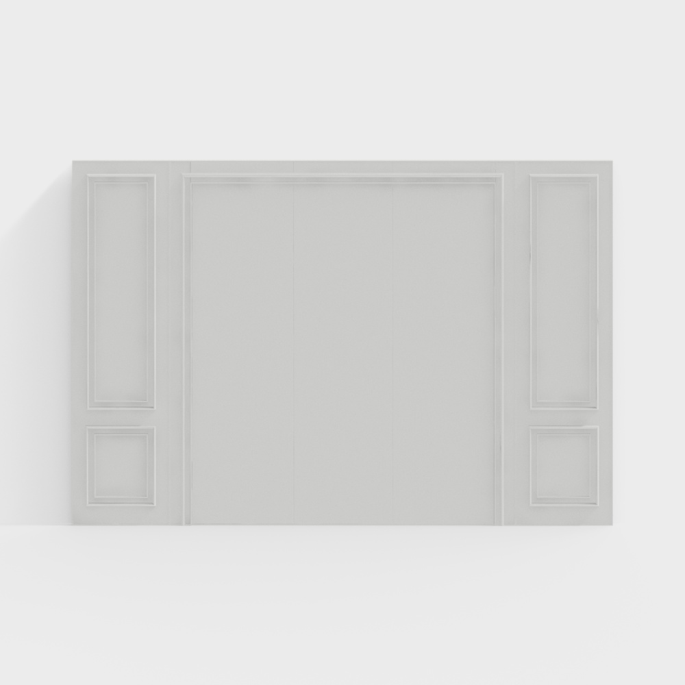 Modern times simple European warm white bedroom background wall paneling