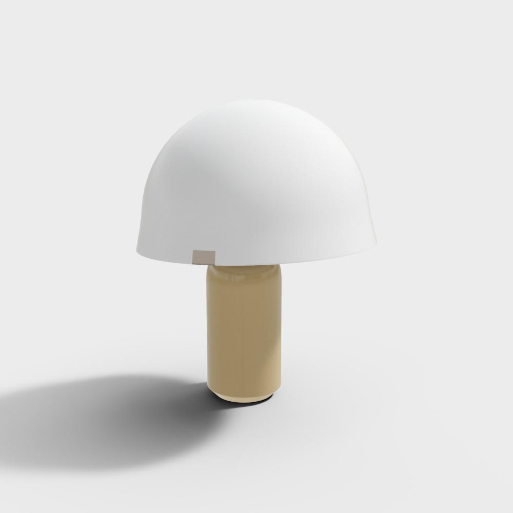 Mushroom Table Lamp 3D Model – Low-Poly Modern Light