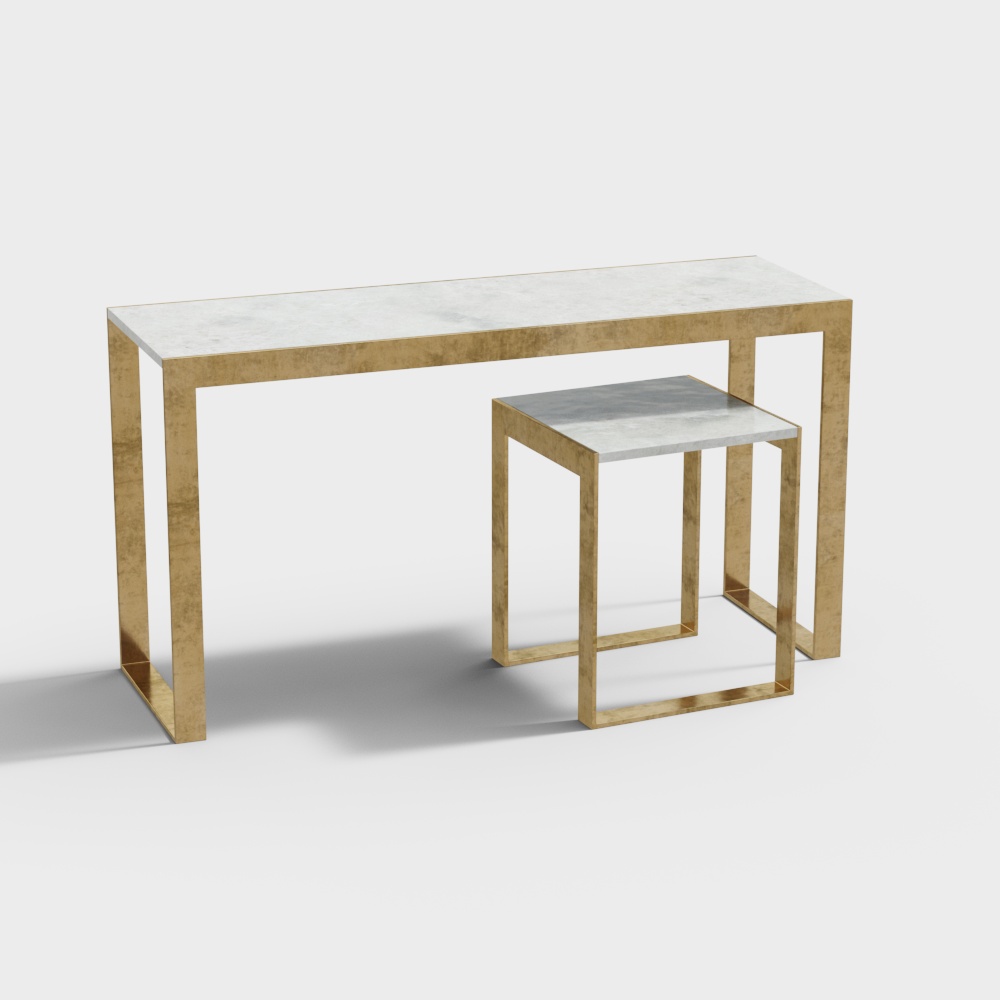 Modern minimalist metal marble combination table and chairs