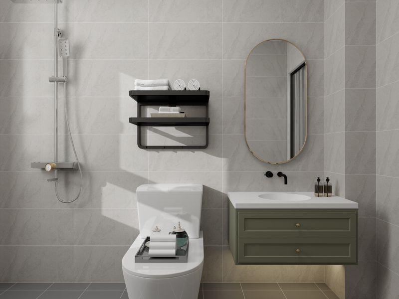 Modern Gray Bathroom with Elegant Details