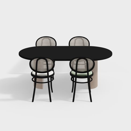 Urban Gathering Dining Table and Chairs 3D model