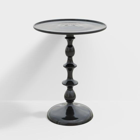 French Table 3D Model in Black for Farmhouse Styles