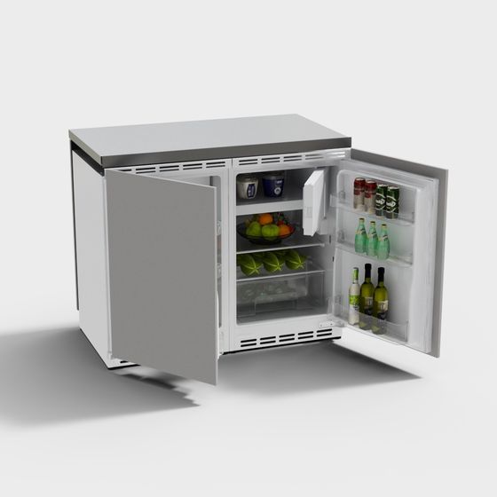 Chic Mini Refrigerator 3D model for Contemporary Spaces