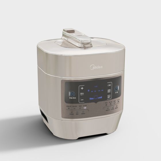 Sleek Smart Rice Cooker 3D model for Modern Kitchens