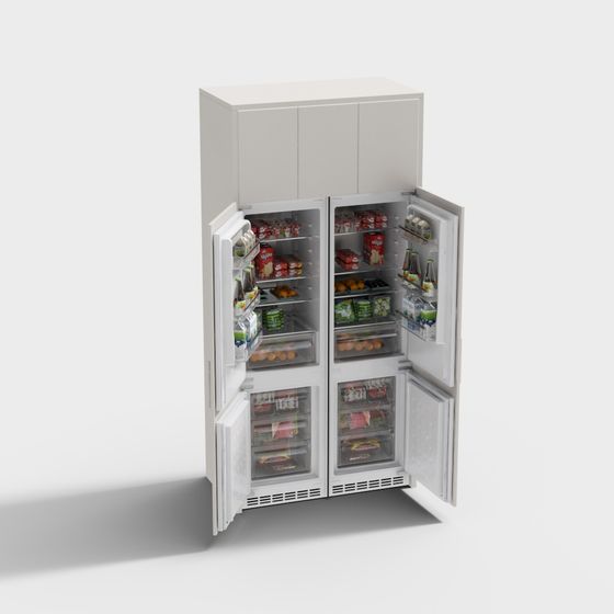 Stylish Low-Poly Refrigerator 3D model