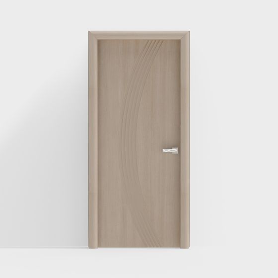 Streamlined Wooden Door 3D model