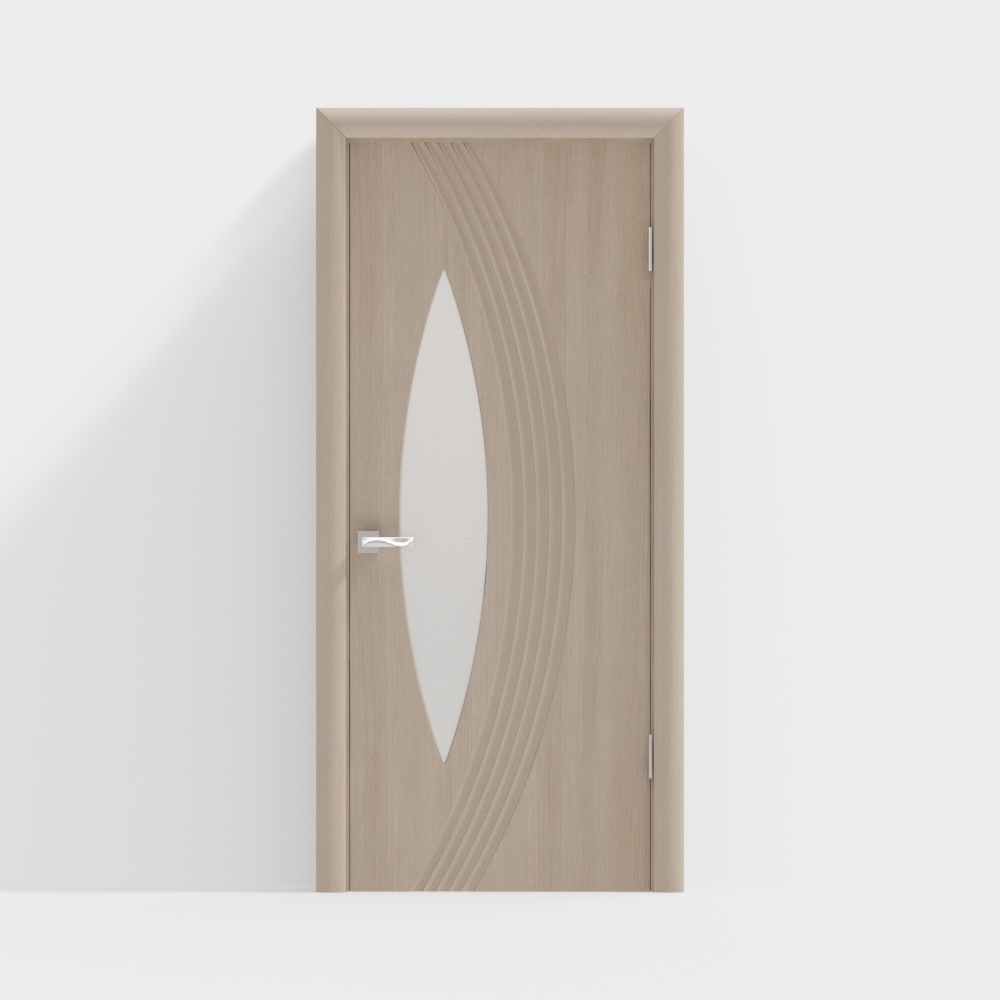 Modern minimalist wooden glass interior door