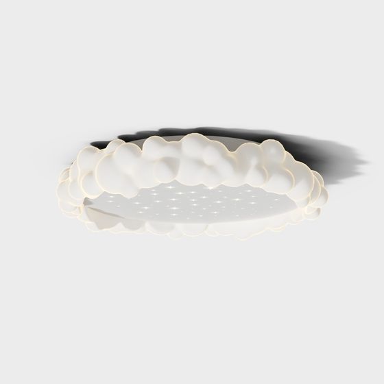 Golden Modern Cloud Ceiling Light 3D Model