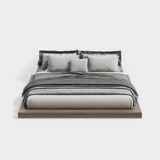 Modern Minimalist 3D Bed Model Design