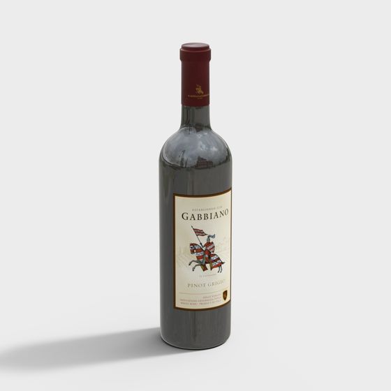 Historical Gabbiano Pinot Grigio Wine Bottle 3D model