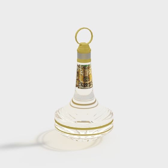 Elegant Low-Poly Glass Bottle 3D Model