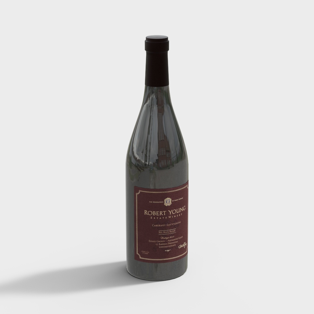 Modern wine bottle
