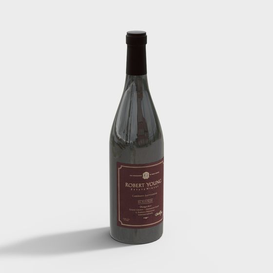 Stylish Robert Young Cabernet Sauvignon Wine Bottle 3D model