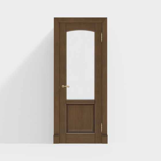 Porta d'Entrata in Legno e Vetro di Stile Europeo