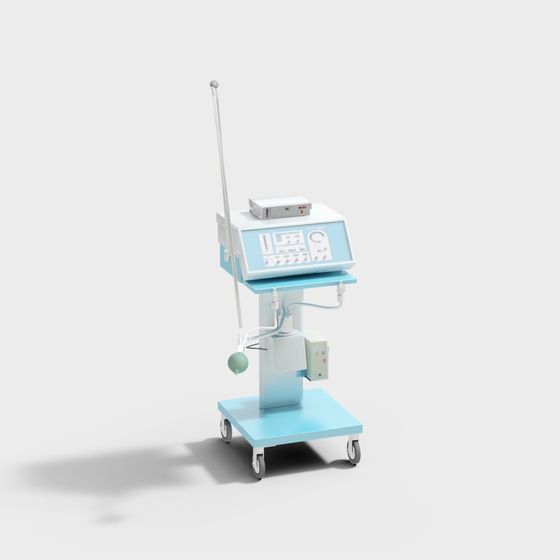 Portable Oxygen Therapy Cart 3D model for Medical Applications