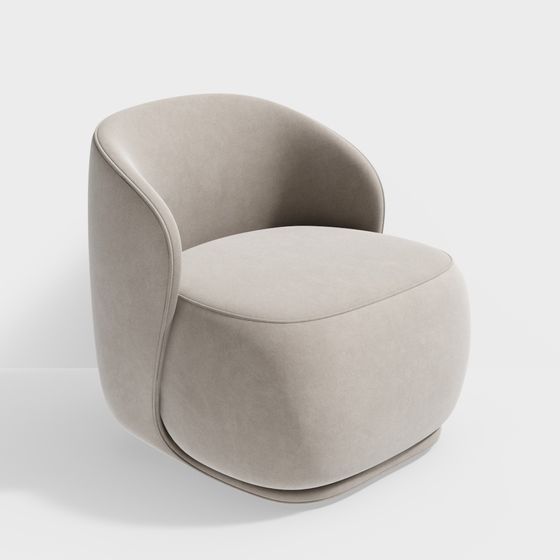 Elegant Round Sofa Chair 3D model for Modern Interiors