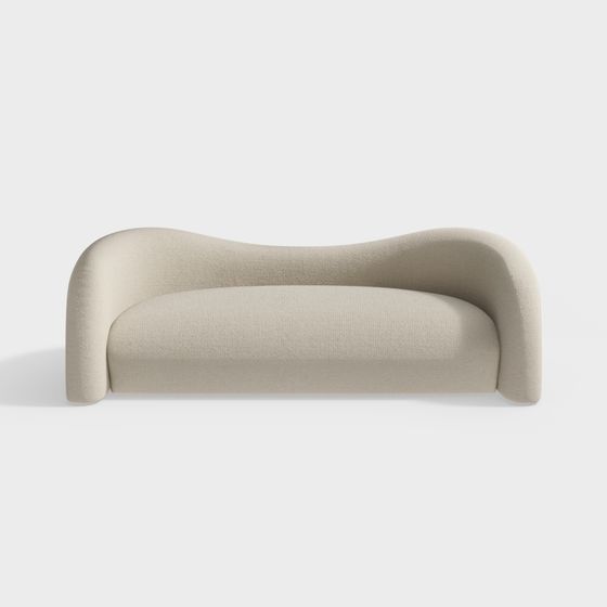 Stylish Curved Sofa 3D model for Modern Interiors