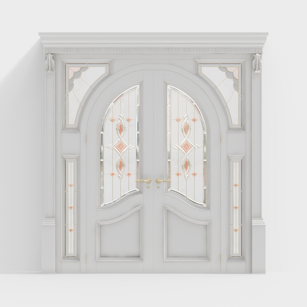 Cửa đôi chạm khắc vintage châu Âu